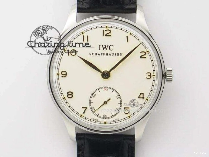 MIROTIME 0422 Compact Portuguese IW545409 RG ZF 1:1 Best Edition White Dial On Brown Leather Strap A 7336